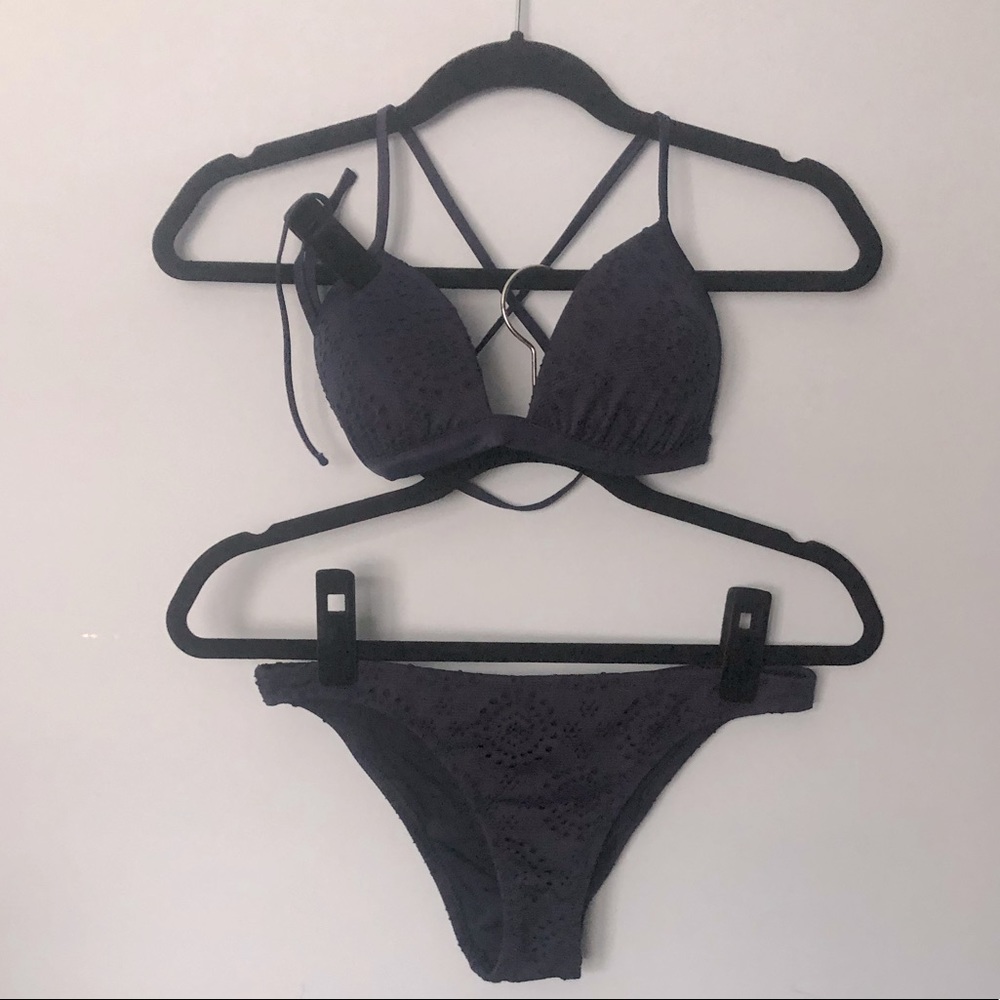 AERIE navy lace bikini